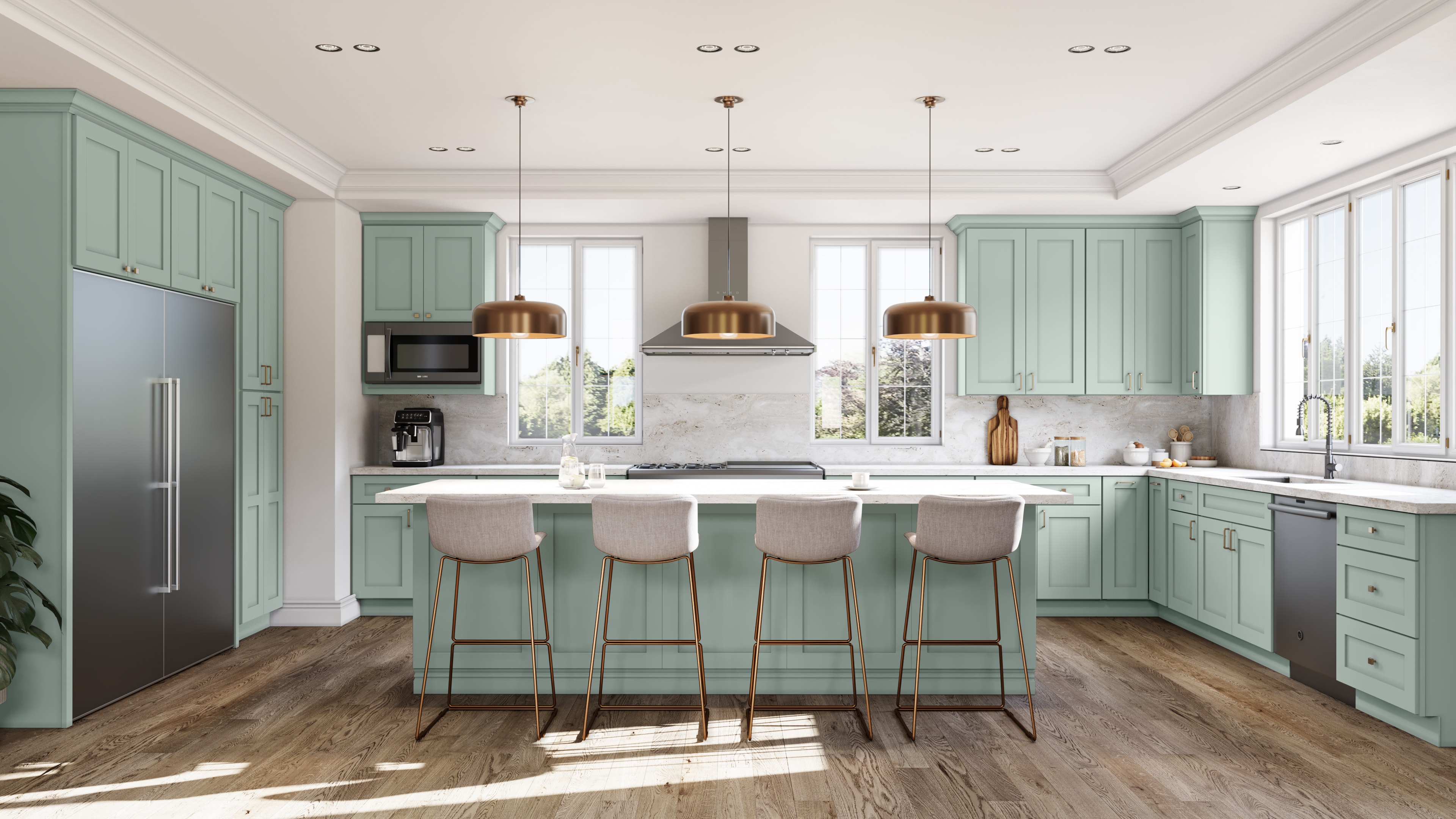 Galaxy Sage Green kitchen