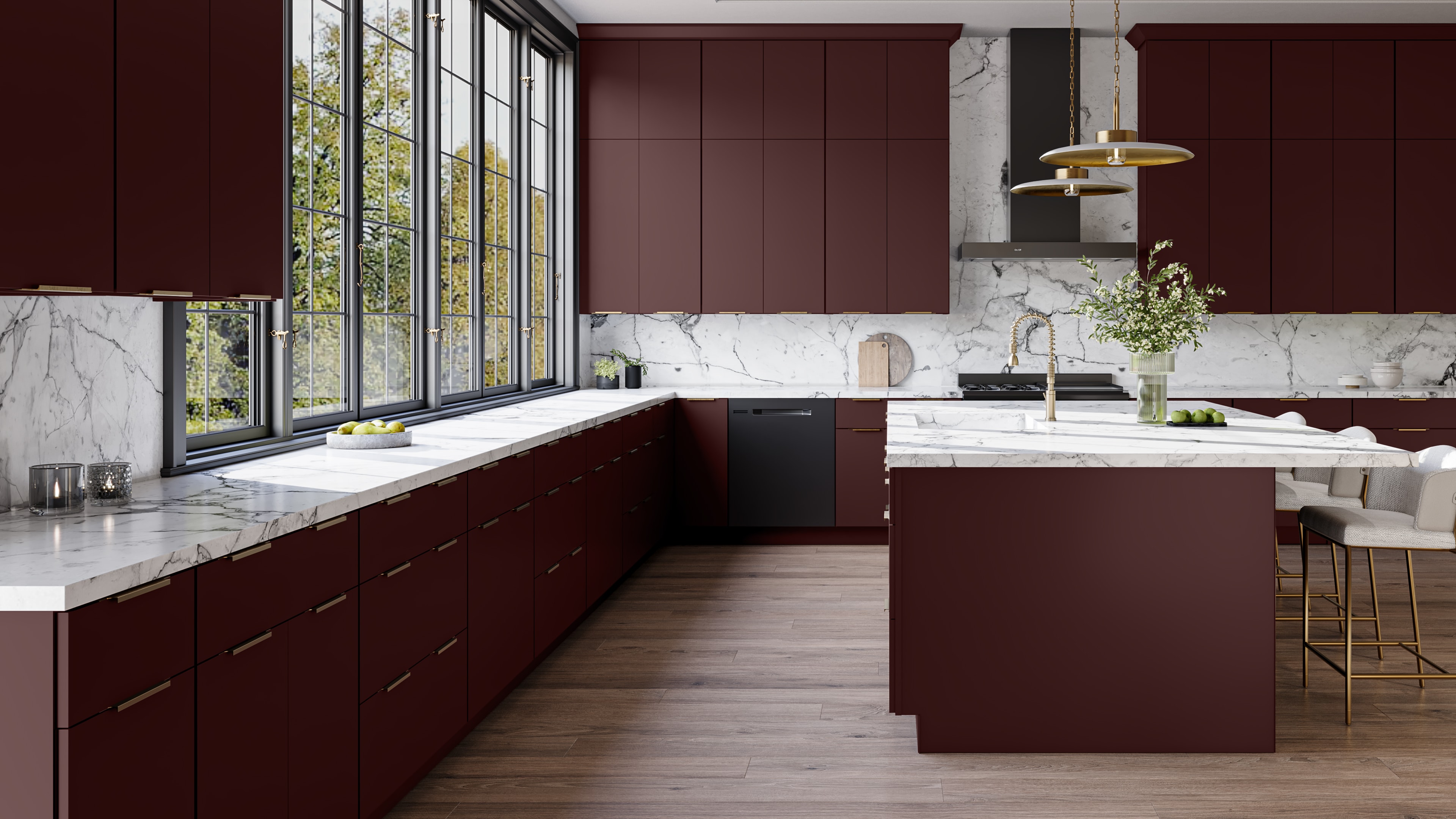 Luxe Cabernet Red kitchen