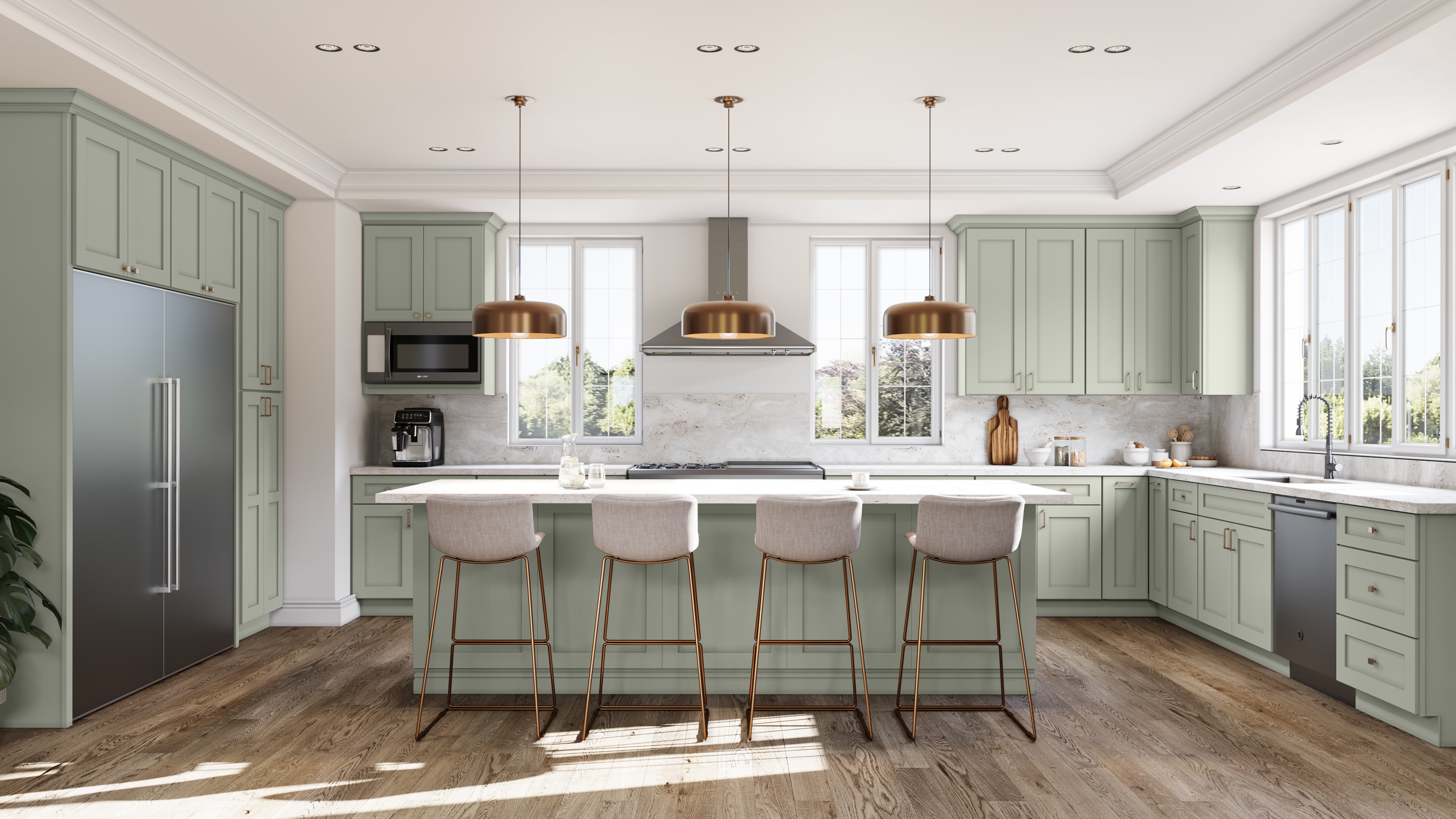 Galaxy Pistachio Green kitchen