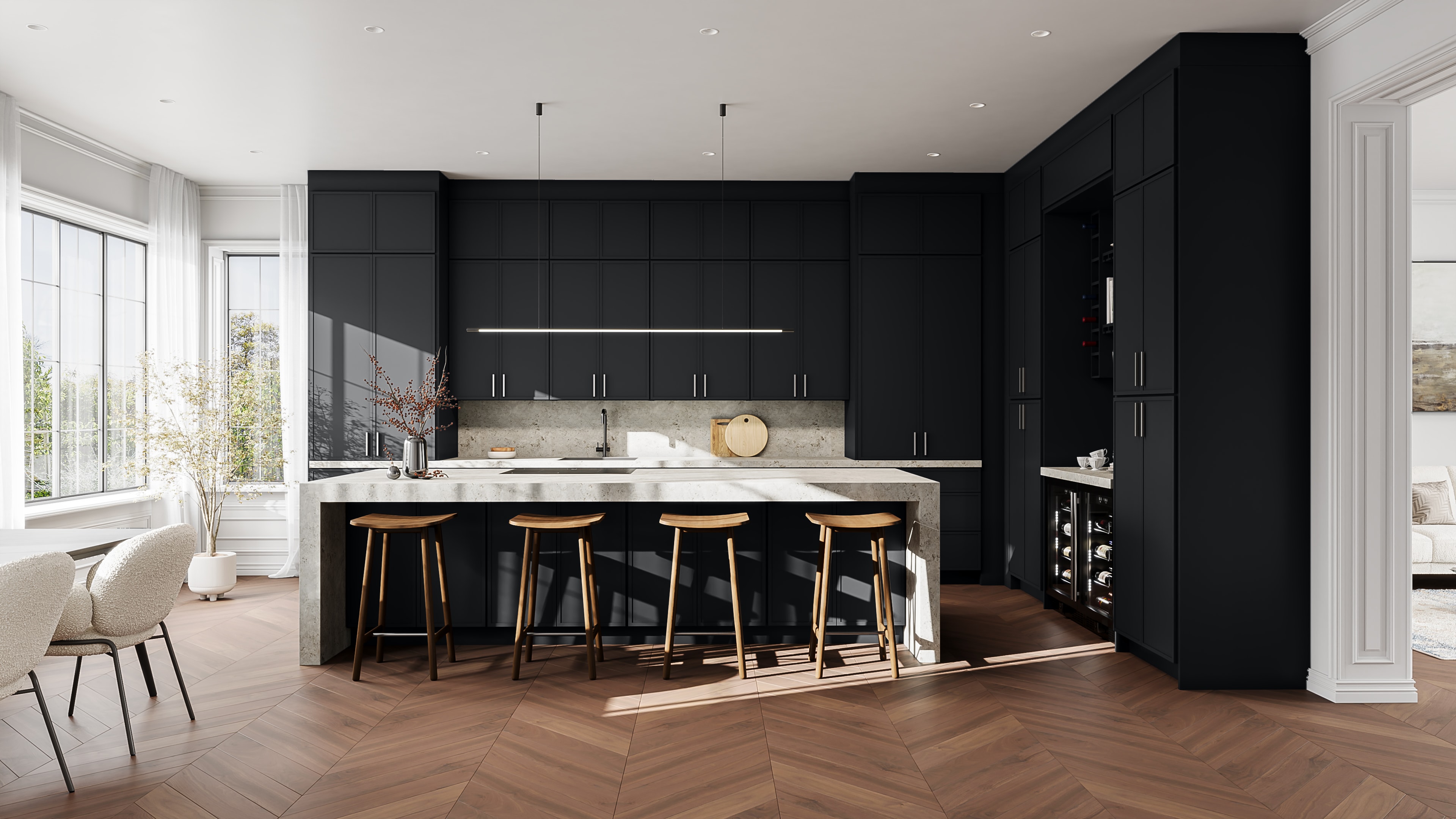 Luna Pitch Black kitchen