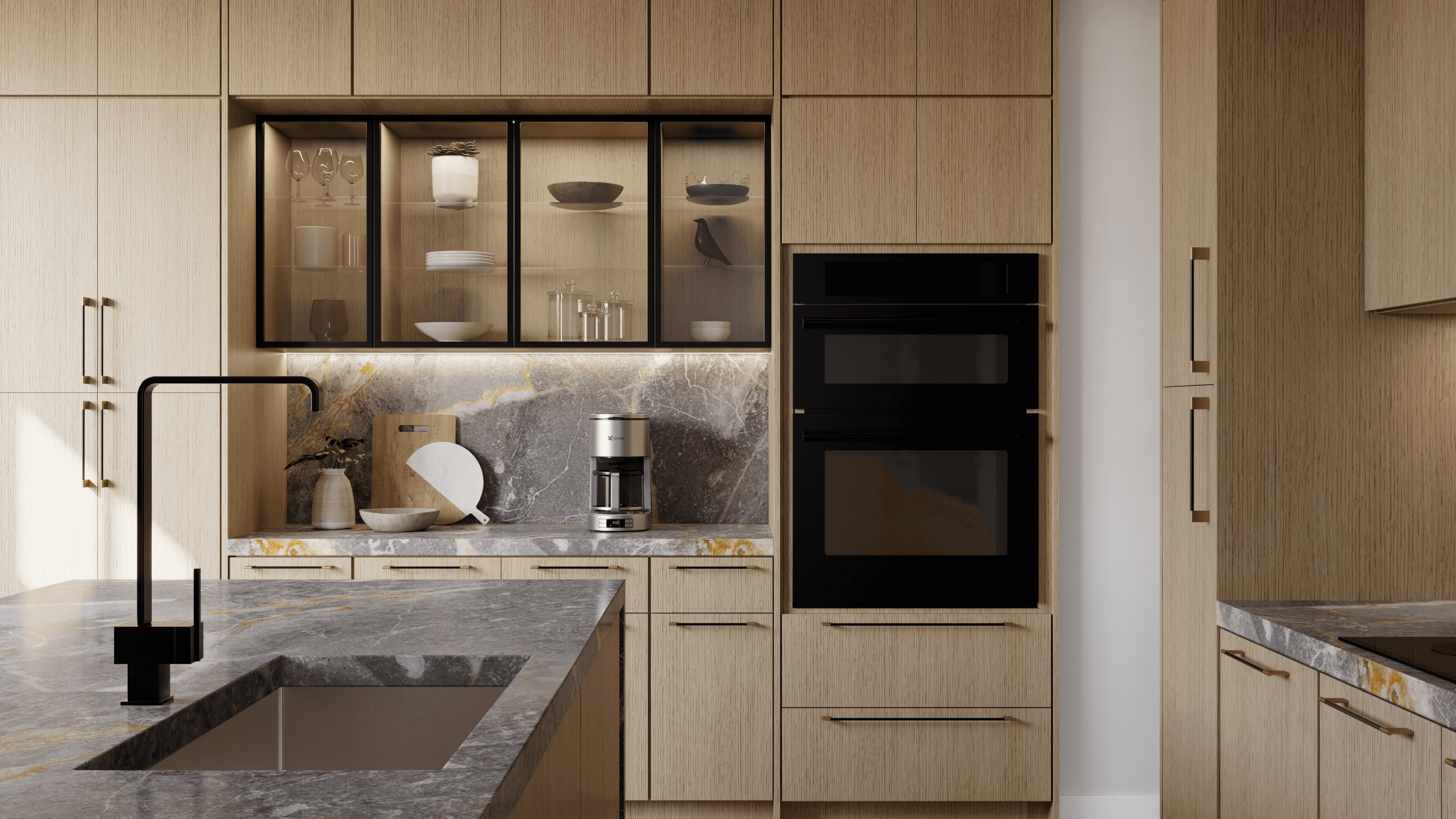 Allure Luxe Desert Oak I Ovela Glass Doors