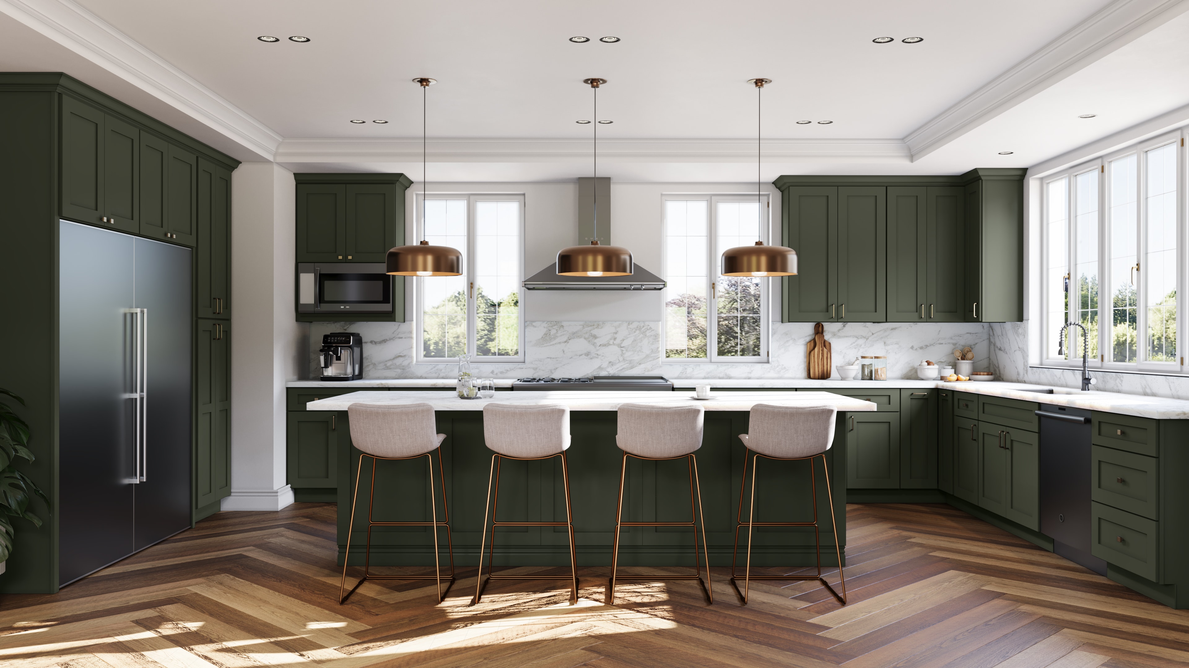 Galaxy Hunter Green kitchen